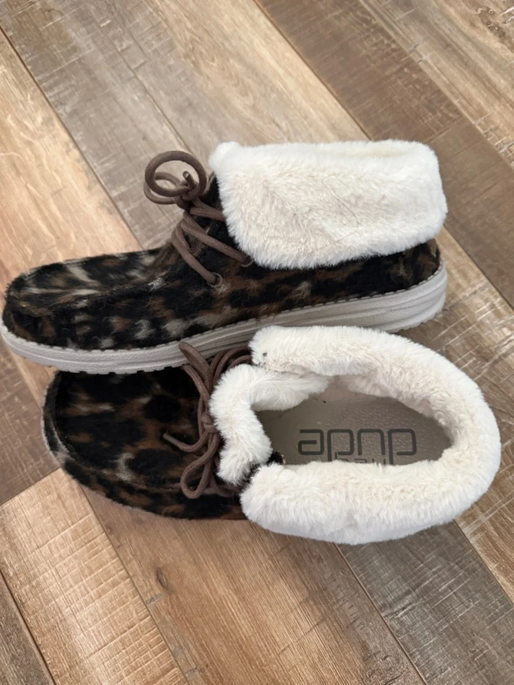 Hey Dudes Leopard Print Fur-Lined Slip-on shoe - Picture 3 of 6